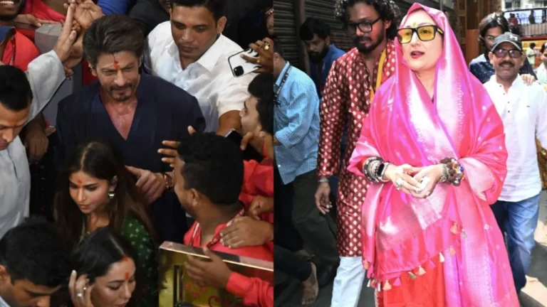 Shah Rukh Khan and Bollywood celebrities visiting Lalbaugcha Raja pandal during Ganesh Chaturthi 2026