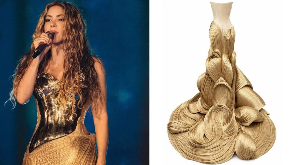 Shakira Takes Gaurav Gupta’s Golden Couture To The Madrid Stage